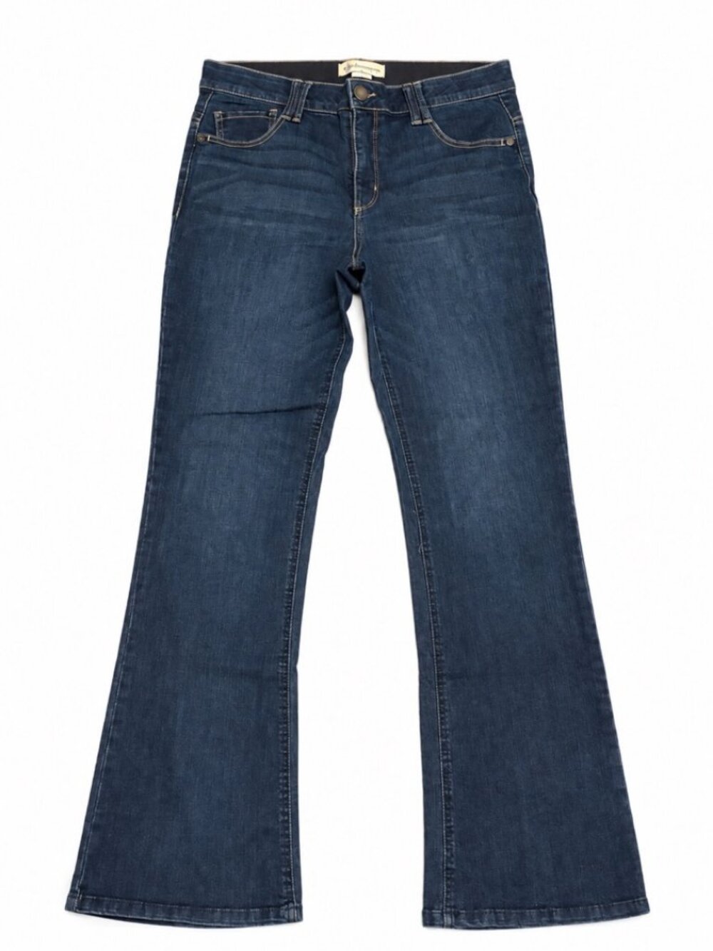 Democracy Ab Technology Women’s Size 12 Bootcut Flare Stretch Jeans Dark Blue NW